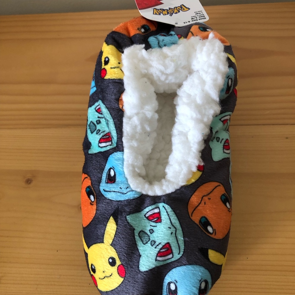 Brand New Pokemon Fuzzy Babba Slipper Socks - Character Design